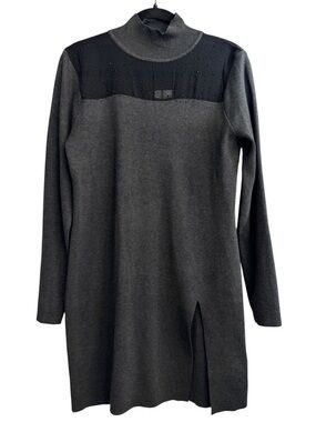 Cable & Gauge Beaded Sheer Chest Sweater Dress, Size Large - NWT